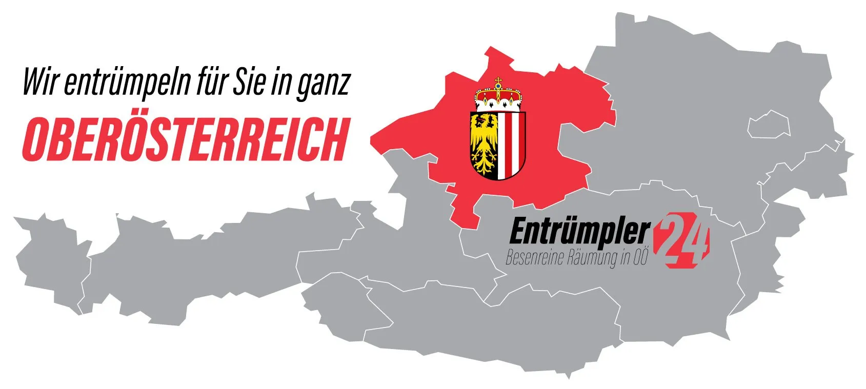 Karte Oberösterreich – Einsatzgebiet von Entrümpler 24